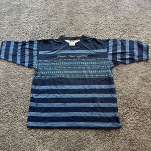 Vintage 90s Pacific Coast Highway California AOP Shirt Blue Striped Size M